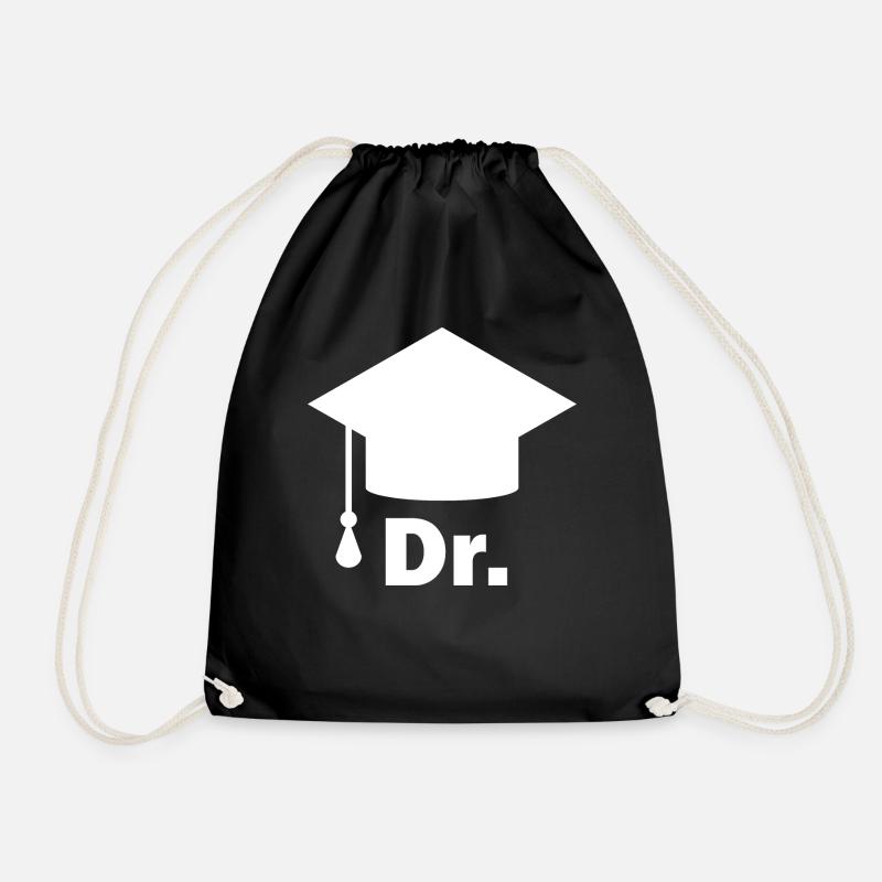 Doktor Dr. und Doktorhut - Turnbeutel - Schwarz