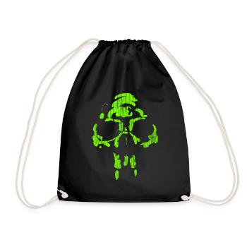 Neandertaler Neon Totenkopf - Minimal Horror - Turnbeutel - Schwarz - Vorne