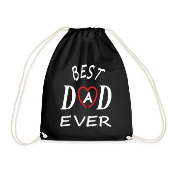 Bester Vater bester Papa und Sohn Papa und Tochter - Turnbeutel - Schwarz - Vorne