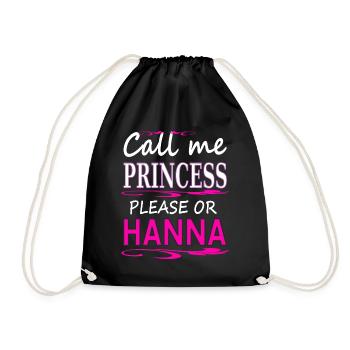 mon nom est Hanna, nom de jeune fille princesse Hanna - Sac de sport léger - noir - Devant