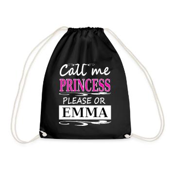 my name is Emma, my name is Emma, maiden name gift - Drawstring Bag - black - Front