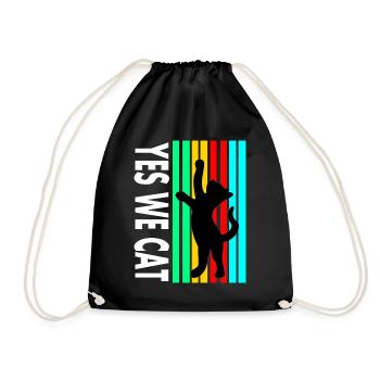 Chat Chat Ami Chat Visage Pet Cadeau - Sac de sport léger - noir - Devant