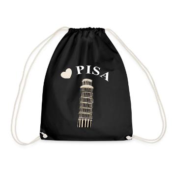 j’aime la ville de Pise Tour Italie cadeau - Sac de sport léger - noir - Devant