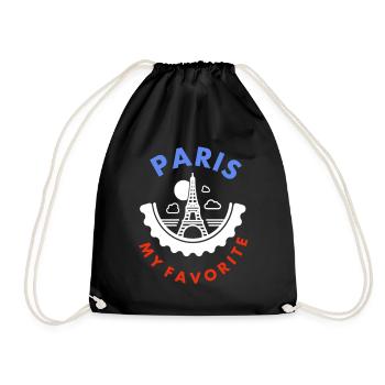 The city of Paris Eiffel Tower Paris gift idea - Drawstring Bag - black - Front