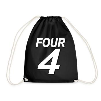 Number 4 I am 4 years old 4th birthday gift - Drawstring Bag - black - Front