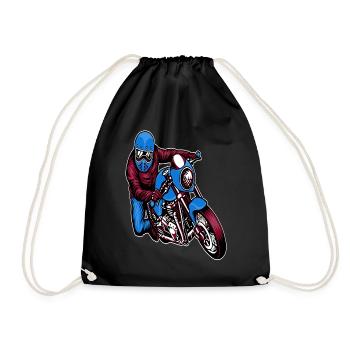 Motorcycling Motorcycle Bike Stunt Gift Idea - Drawstring Bag - black - Front
