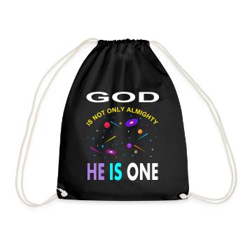 Allah ist einzig Gott ist allmächtig Muslim gift - Turnbeutel - Schwarz - Vorne