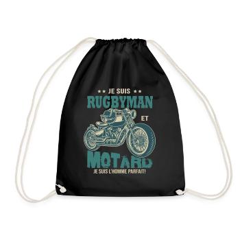 rugby motard parfait rugbyman parfait - Sac de sport léger - noir - Devant