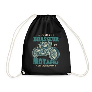 motard parfait brasseur parfait bière - Sac de sport léger - noir - Devant