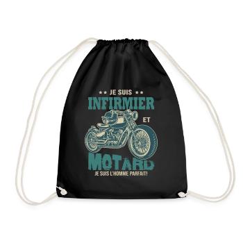 motard parfait infirmier parfait - Sac de sport léger - noir - Devant