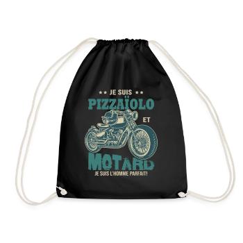 motard parfait pizzaïolo parfait - Sac de sport léger - noir - Devant