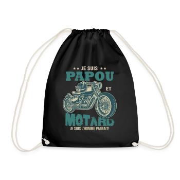 motard parfait papou parfait papa grand-père - Sac de sport léger - noir - Devant
