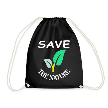 Save Nature Save the World Environment Gift - Drawstring Bag - black - Front