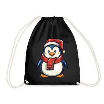 Pinguine Weihnachten - Turnbeutel - Schwarz - Vorne