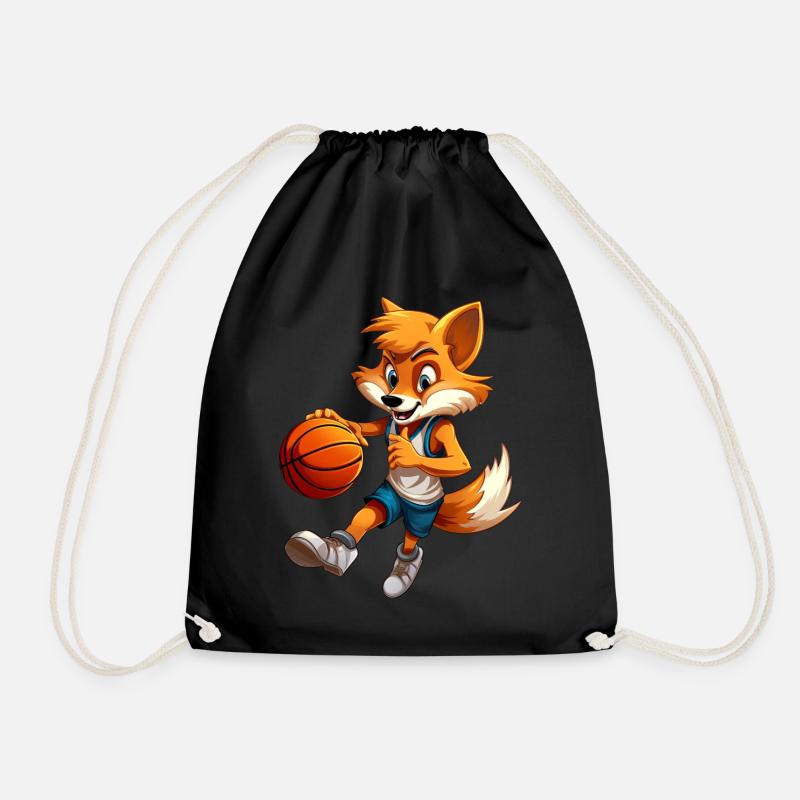 Basketball Füchsin - Turnbeutel - Schwarz