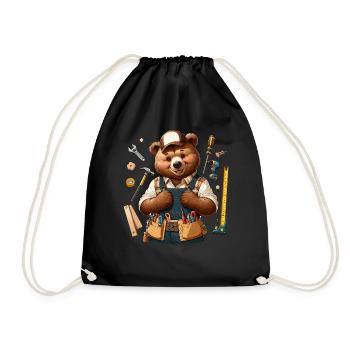 Cute Bear Craftsman - Turnbeutel - Schwarz - Vorne