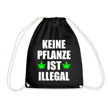 keine pflanze ist illegal - Turnbeutel - Schwarz - Vorne