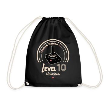 Level 10 freigeschaltet - Turnbeutel - Schwarz - Vorne