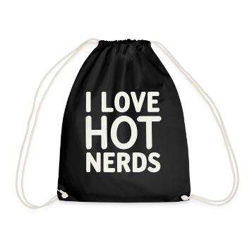 I Love Hot Nerds 16 - Turnbeutel - Schwarz - Vorne
