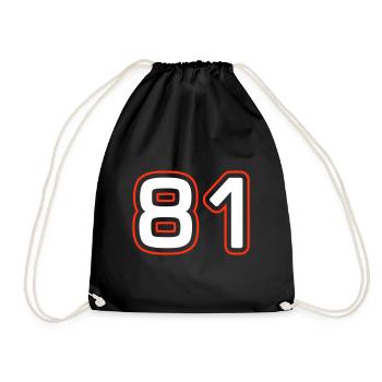 81 number symbol - Drawstring Bag - black - Front