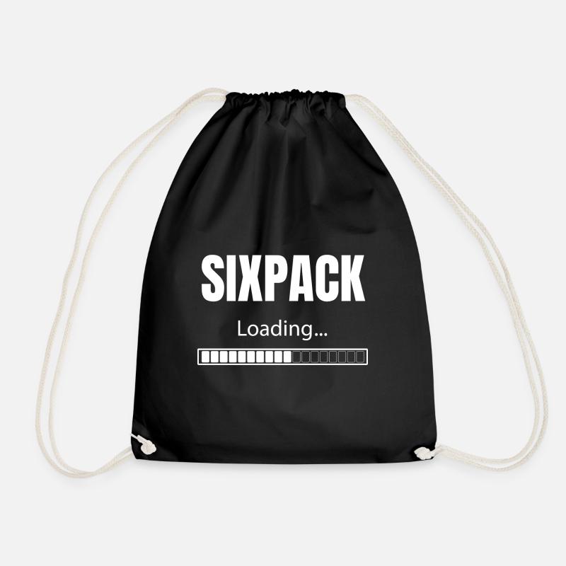 Lustiges Sport Gym Workout Sixpack Geschenk - Turnbeutel - Schwarz