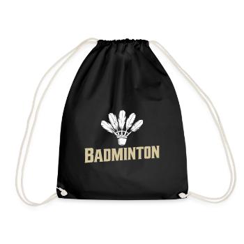 Badminton Retro Sport Vintage Federball Fan - Turnbeutel - Schwarz - Vorne