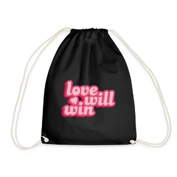 Love will wind - Drawstring Bag - black - Front
