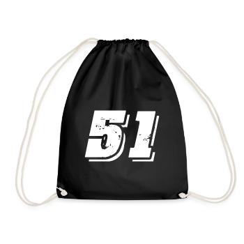 51 Zahl Symbol - Turnbeutel - Schwarz - Vorne