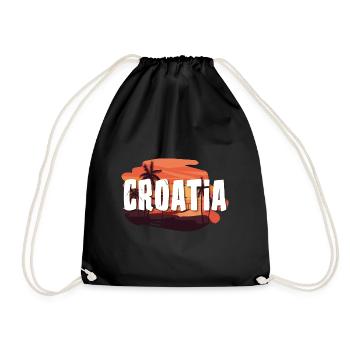 Croatie (Hrvatska) - Sac de sport léger - noir - Devant