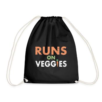 Vegan Fuel is Vegetables - Drawstring Bag - black - Front