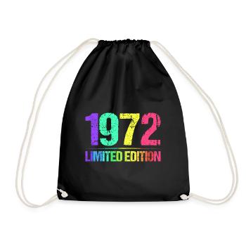 1972 Limited Edition Jahrgang 72er Retro Jahrgang - Turnbeutel - Schwarz - Vorne