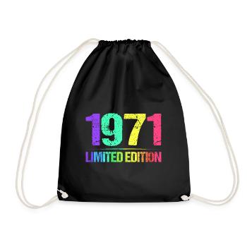 1971 Limited Edition Jahrgang 71er Retro Jahrgang - Turnbeutel - Schwarz - Vorne