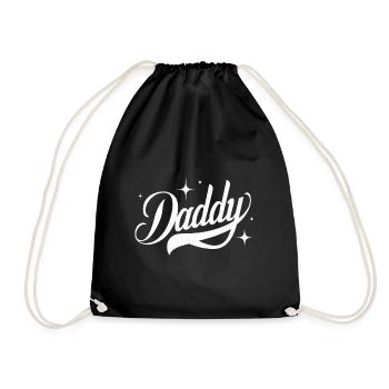 Daddy Best Dad Father's Day Birthday Son Daughter - Drawstring Bag - black - Front