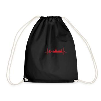 My Heart beats Bristol heartbeat frequence T Shirt - Turnbeutel - Schwarz - Vorne
