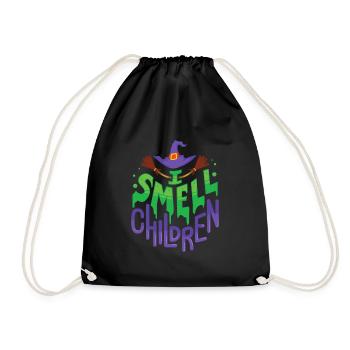 Je sens les enfants - Cadeau Sorcière d'Halloween - Sac de sport léger - noir - Devant
