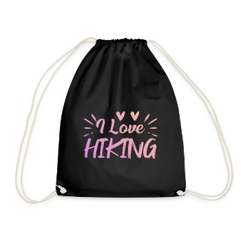 I love hiking - Drawstring Bag - black - Front