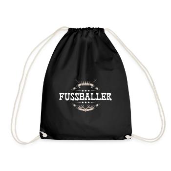 Fussballer Fussball Spieler - Turnbeutel - Schwarz - Vorne