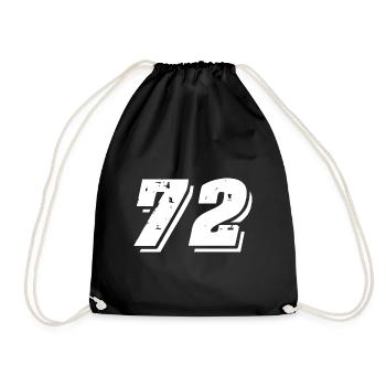 72 Zahl Symbol - Turnbeutel - Schwarz - Vorne