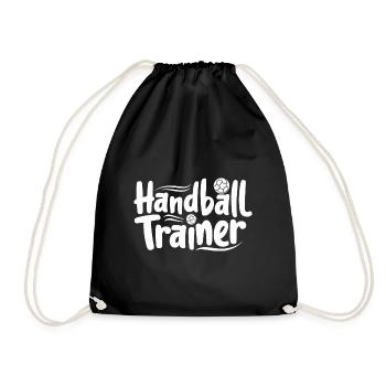 Handballtrainer-Geschenk Taktik Motivation - Turnbeutel - Schwarz - Vorne