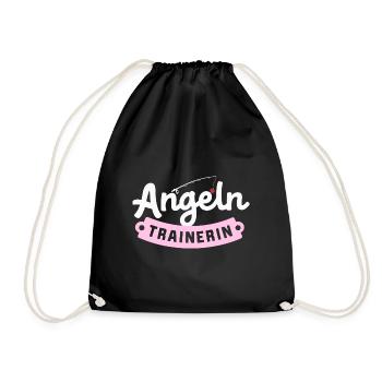 Angeln Trainerin Lustig Idee Angler Frauen - Turnbeutel - Schwarz - Vorne