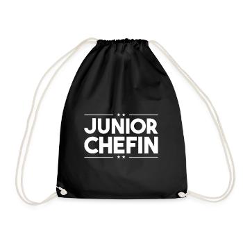 Junior chefin - Im Haus bin ich der boss geschenk - Turnbeutel - Schwarz - Vorne