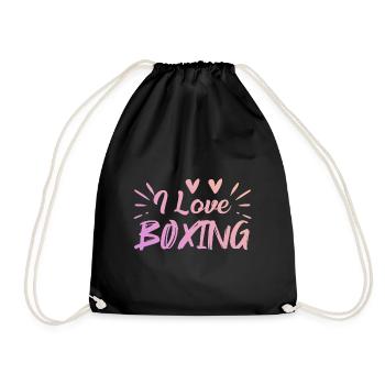 Ich liebe Boxen - Turnbeutel - Schwarz - Vorne