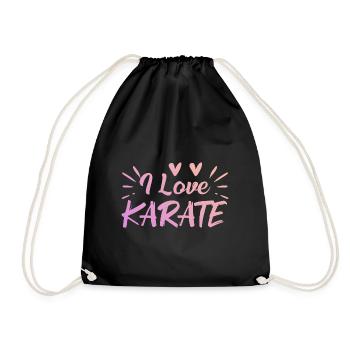I love karate - Drawstring Bag - black - Front