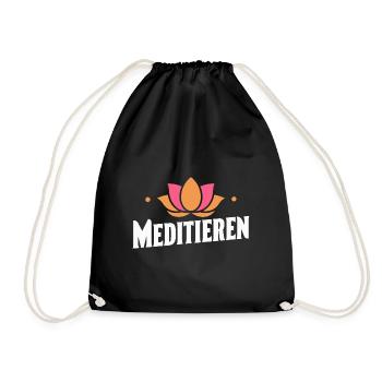 Meditation Zen Ruhe Achtsamkeit Geschenk Frieden - Turnbeutel - Schwarz - Vorne
