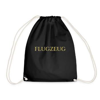 Flugzeug - Turnbeutel - Schwarz - Vorne