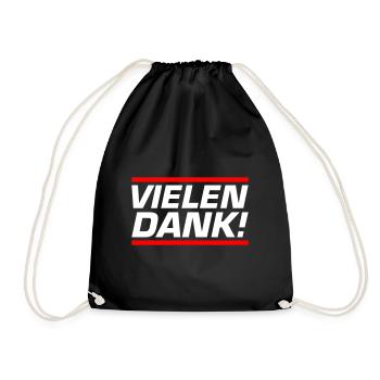 Vielen Dank Danke - Turnbeutel - Schwarz - Vorne