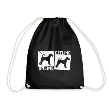 Online Offline - Airedale Terrier Dog Leash - Drawstring Bag - black - Front