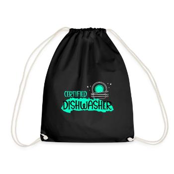 Dishwasher Certified Dishwasher Dishwasher - Drawstring Bag - black - Front