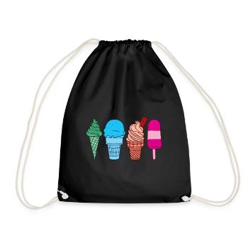 Ice Cream Summer Beach Ice Cream Holiday Vibes - Drawstring Bag - black - Front