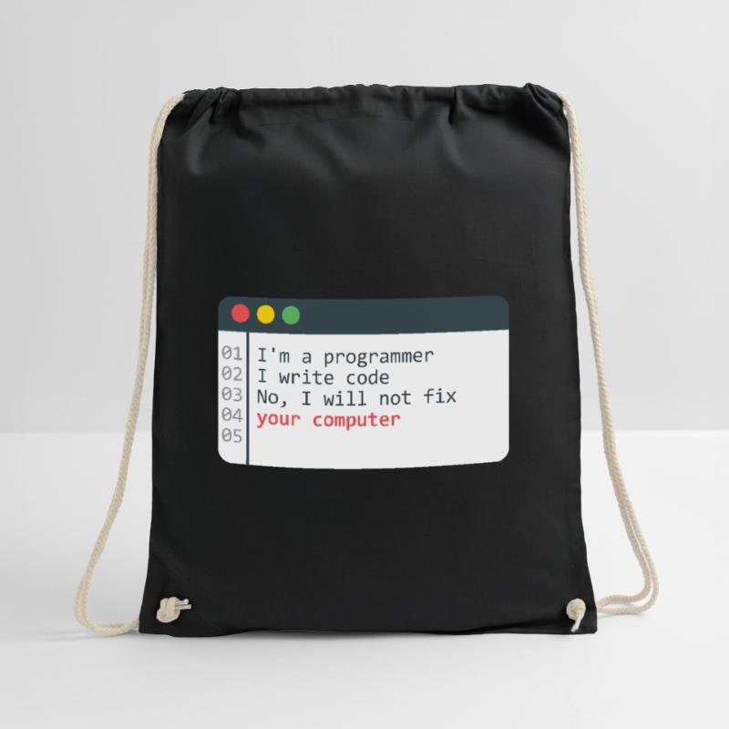 Programmer HTML Computer Coder Coding Programming Drawstring Bag